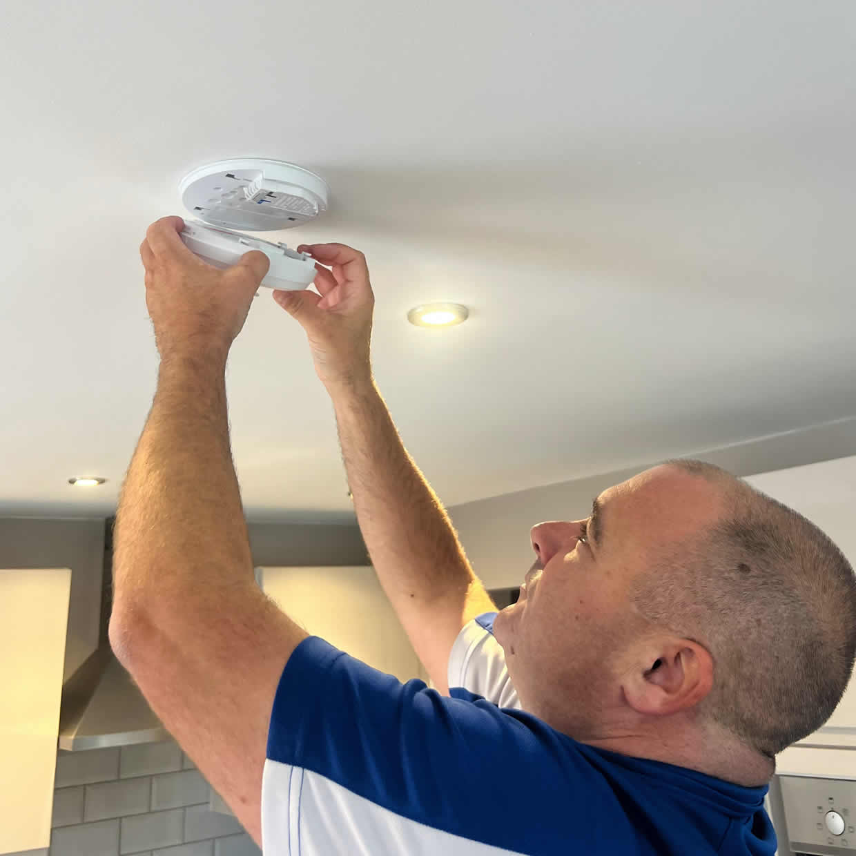 Smoke alarm providing fire safety protection in a Berkhamsted home